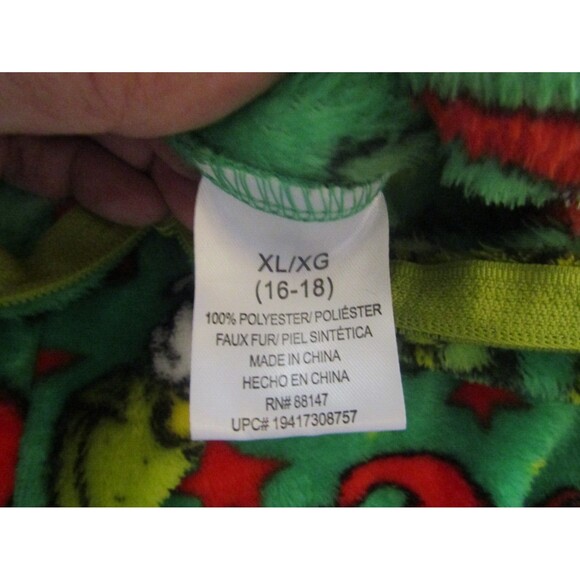 Dr. Seuss The Grinch 1 PC Pajamas Super Minky Green Long Sleeve Adult Sz XL - Picture 7 of 7